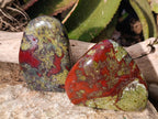 Polished Bastite Dragon Bloodstone Standing Free Forms x 2 From South Africa - Toprock Gemstones and Minerals 
