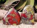 Polished Bastite Dragon Bloodstone Standing Free Forms x 2 From South Africa - Toprock Gemstones and Minerals 