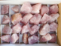 Natural Pink Rose Quartz Cobbed Specimens x 24 From North Cape, South Africa - Toprock Gemstones and Minerals 