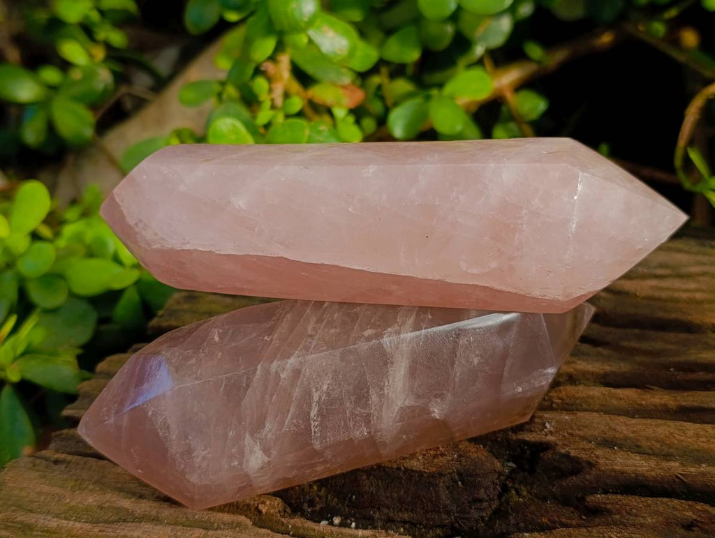 Polished Rose Quartz Double Terminated Points x 4 From Madagascar - Toprock Gemstones and Minerals 
