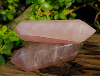Polished Rose Quartz Double Terminated Points x 4 From Madagascar