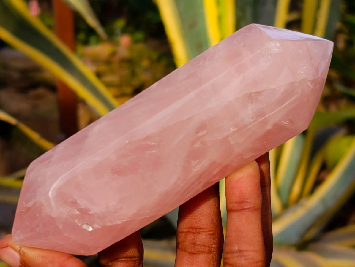 Polished Rose Quartz Double Terminated Points x 4 From Madagascar - Toprock Gemstones and Minerals 