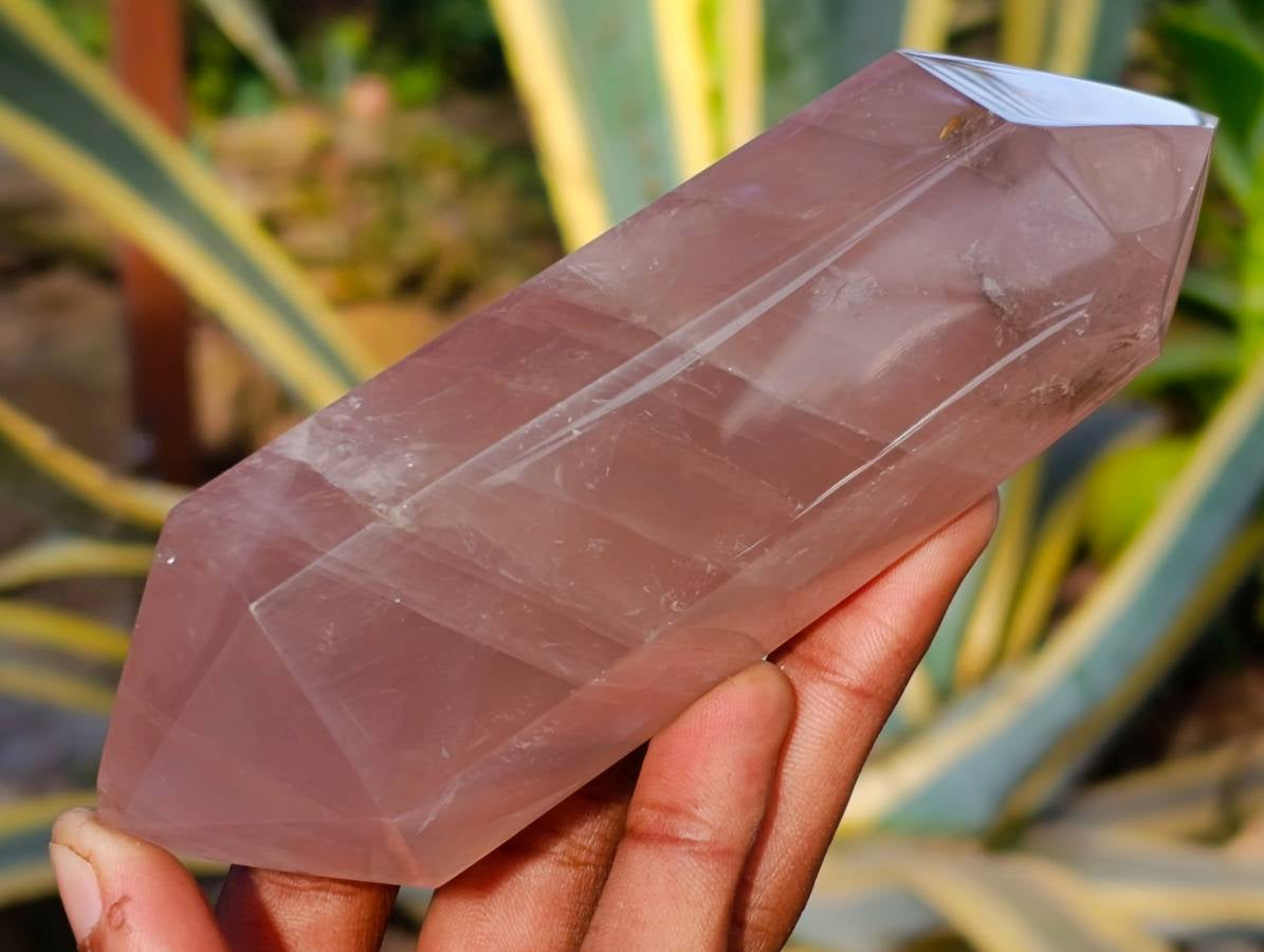 Polished Rose Quartz Double Terminated Points x 4 From Madagascar - Toprock Gemstones and Minerals 