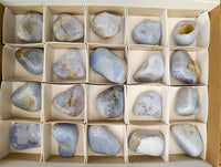Polished Blue Lace Agate Tumbled Stones x 20 From Malawi