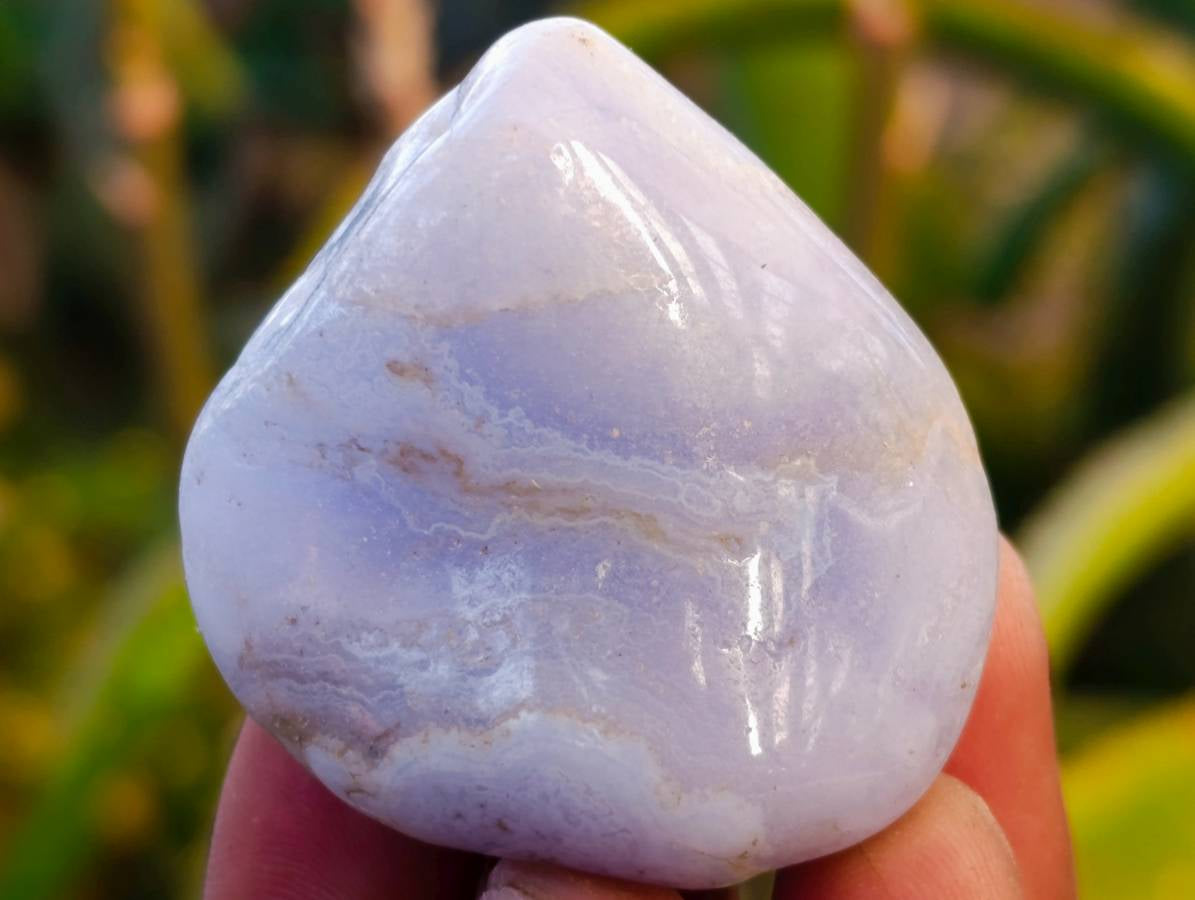 Polished Blue Lace Agate Tumbled Stones x 20 From Malawi - Toprock Gemstones and Minerals 