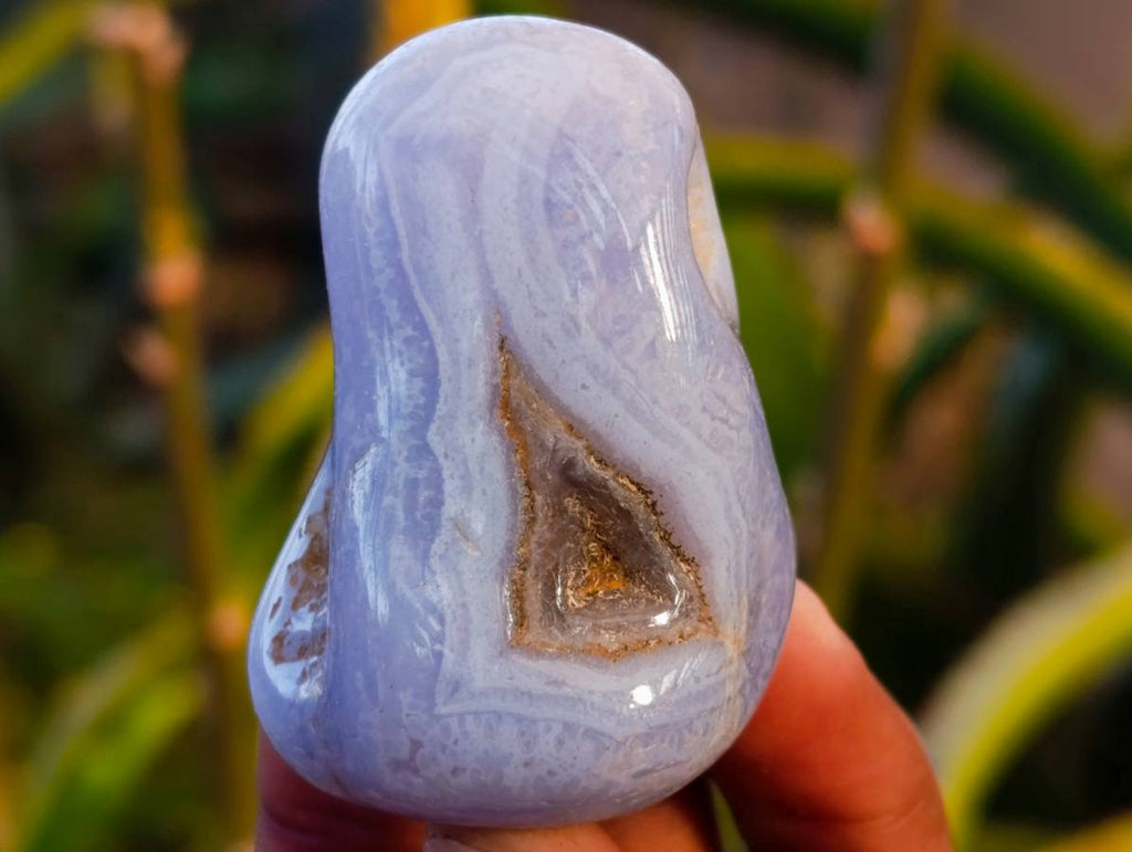 Polished Blue Lace Agate Tumbled Stones x 20 From Malawi - Toprock Gemstones and Minerals 