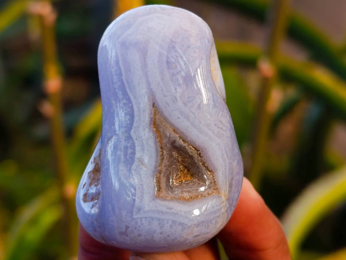 Polished Blue Lace Agate Tumbled Stones x 20 From Malawi - Toprock Gemstones and Minerals 