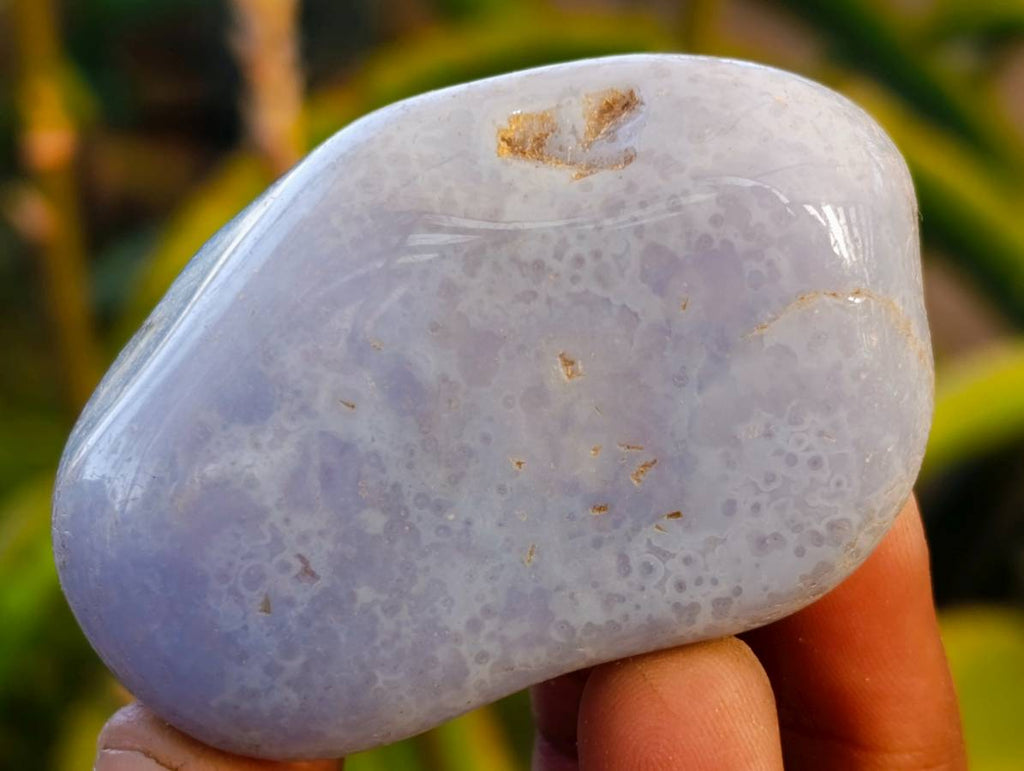 Polished Blue Lace Agate Tumbled Stones x 20 From Malawi - Toprock Gemstones and Minerals 