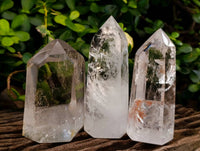 Polished Clear Quartz Crystals x 3 From Madagascar