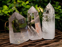 Polished Clear Quartz Crystals x 3 From Madagascar