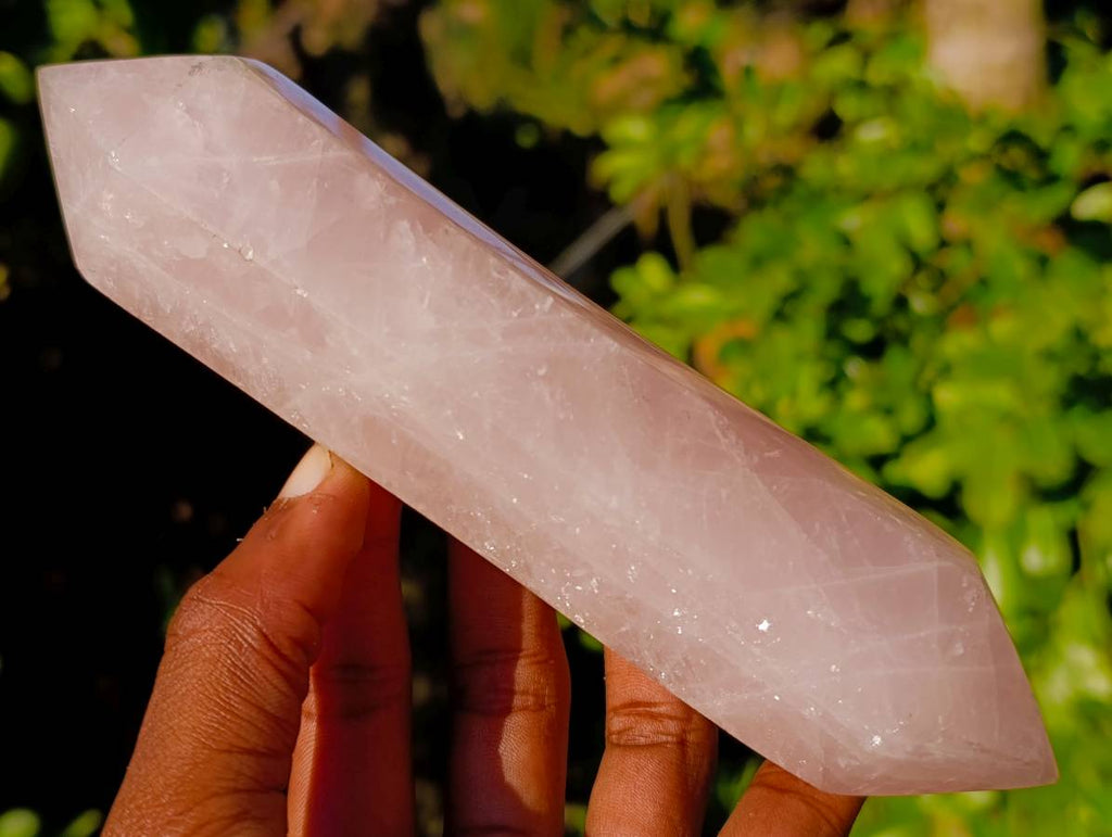 Polished Double Terminated Rose Quartz Points x 4 Madagascar - Toprock Gemstones and Minerals 