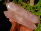 Polished Double Terminated Rose Quartz Points x 4 Madagascar - Toprock Gemstones and Minerals 