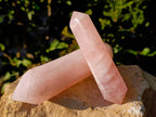 Polished Double Terminated Rose Quartz Points x 4 Madagascar - Toprock Gemstones and Minerals 