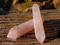 Polished Double Terminated Rose Quartz Points x 4 Madagascar - Toprock Gemstones and Minerals 