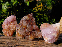 Natural Amethyst Spirit Quartz Clusters x 3 From Boekenhouthoek, South Africa