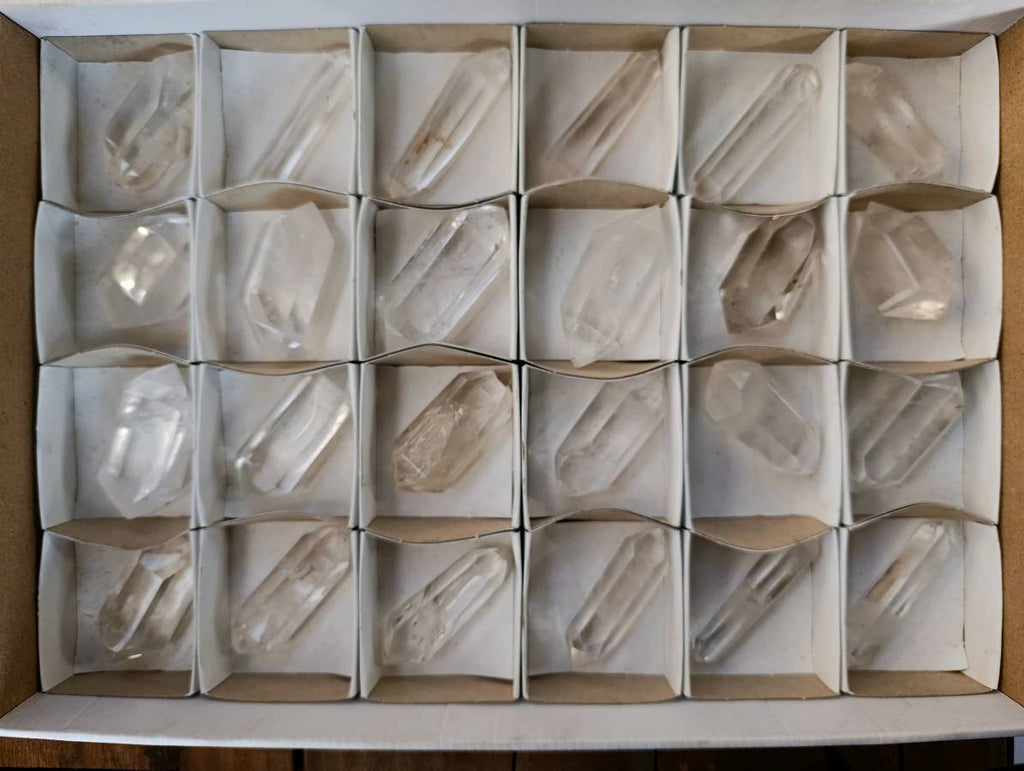 Polished Double Terminated Clear Quartz Crystals x 24 From Madagascar - Toprock Gemstones and Minerals 