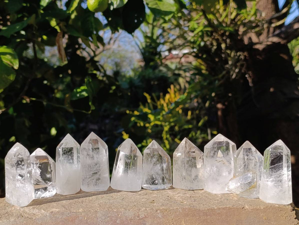 Polished Clear Quartz Crystals x 12 From Madagascar - Toprock Gemstones and Minerals 