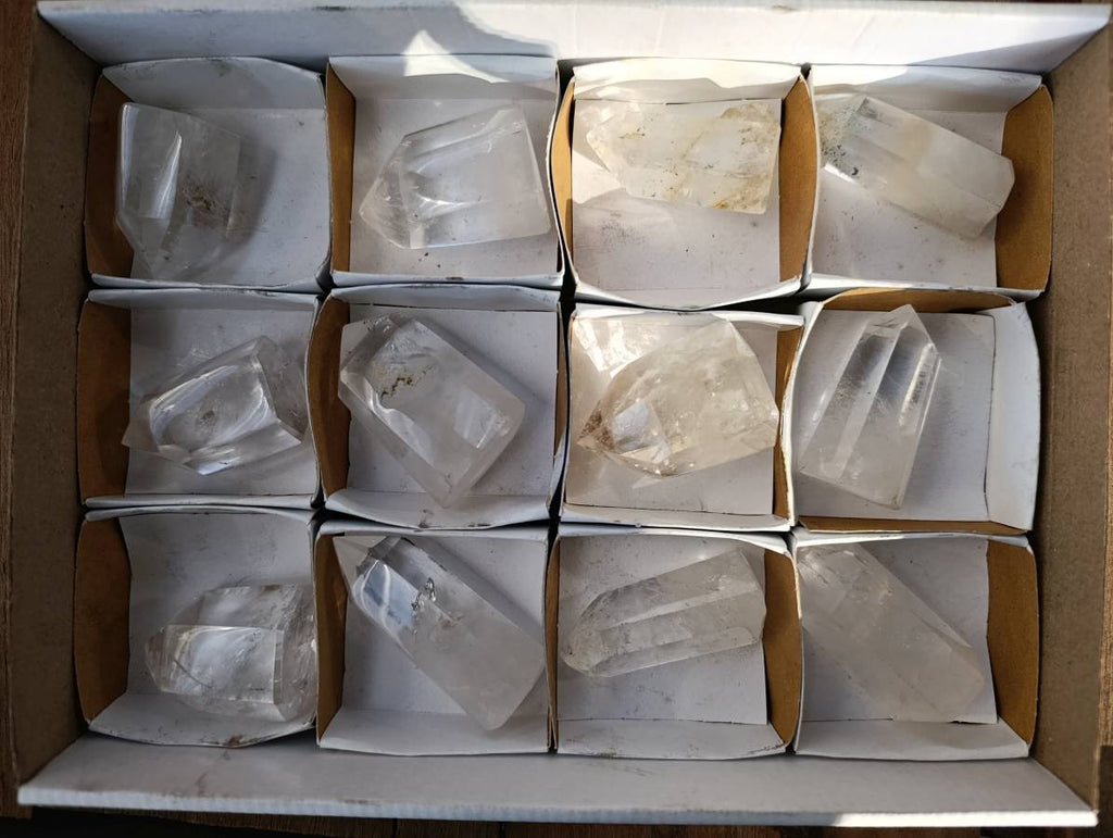 Polished Clear Quartz Crystals x 12 From Madagascar - Toprock Gemstones and Minerals 