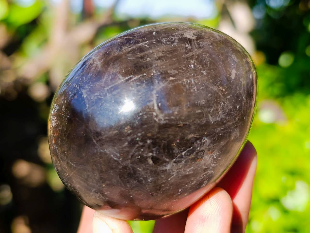 Polished Smokey Quartz Eggs x 4 From Madagascar - Toprock Gemstones and Minerals 