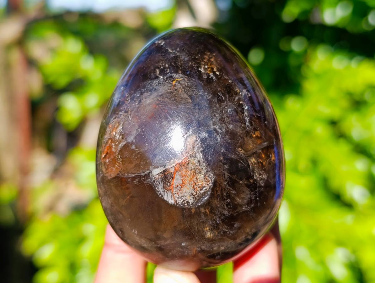 Polished Smokey Quartz Eggs x 4 From Madagascar - Toprock Gemstones and Minerals 