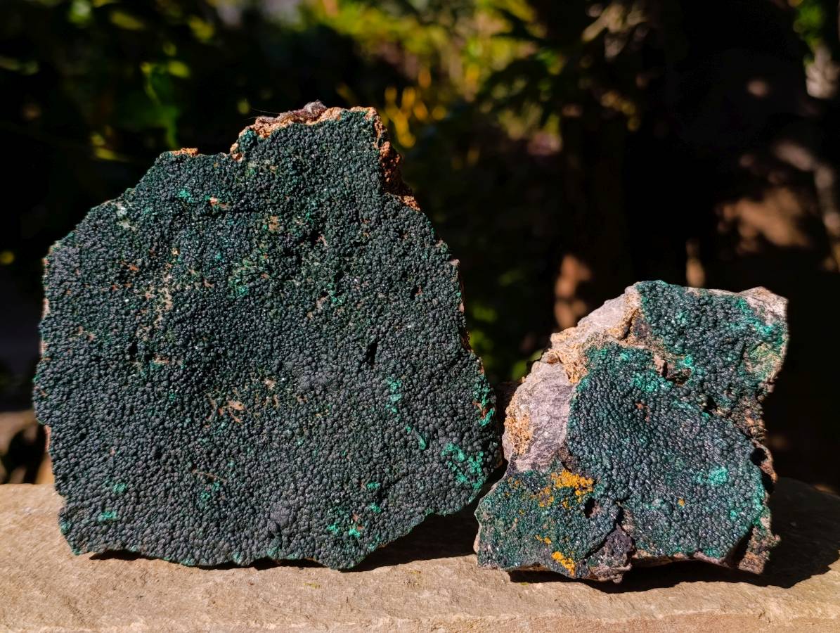 Natural Crystalline Malachite Specimens x 3 From Tenke Fungumure, Congo - Toprock Gemstones and Minerals 