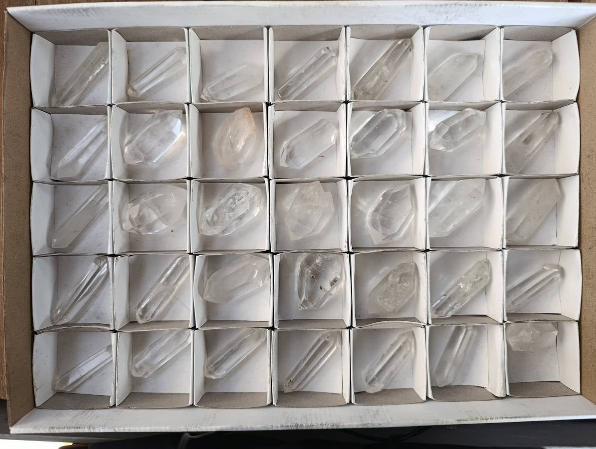 Polished Double Terminated Clear Quartz Crystals x 35 From Madagascar - Toprock Gemstones and Minerals 