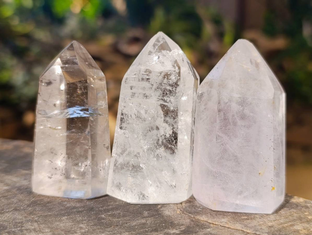 Polished Clear Quartz Crystals x 12 From Madagascar - Toprock Gemstones and Minerals 