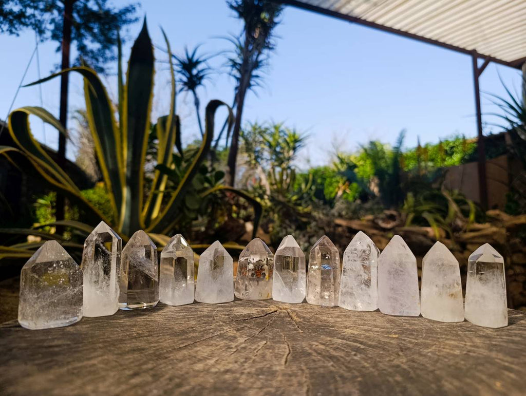 Polished Clear Quartz Crystals x 12 From Madagascar - Toprock Gemstones and Minerals 