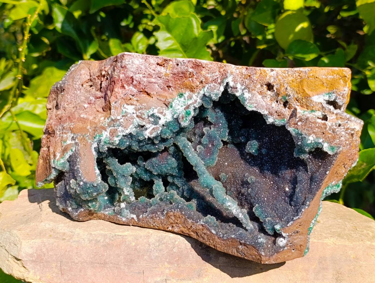 Natural Ball Malachite On Red Dolomite Matrix Specimen x 1 From Likasi, Congo - Toprock Gemstones and Minerals 