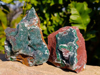 Natural Ball Malachite On Red Dolomite Matrix Specimens x 3 From Likasi, Congo