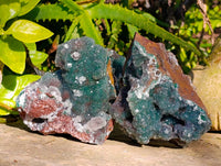 Natural Ball Malachite On Red Dolomite Matrix Specimens x 3 From Likasi, Congo