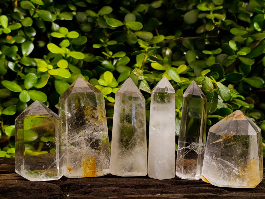 Polished Clear Quartz Crystals x 6 From Madagascar - Toprock Gemstones and Minerals 