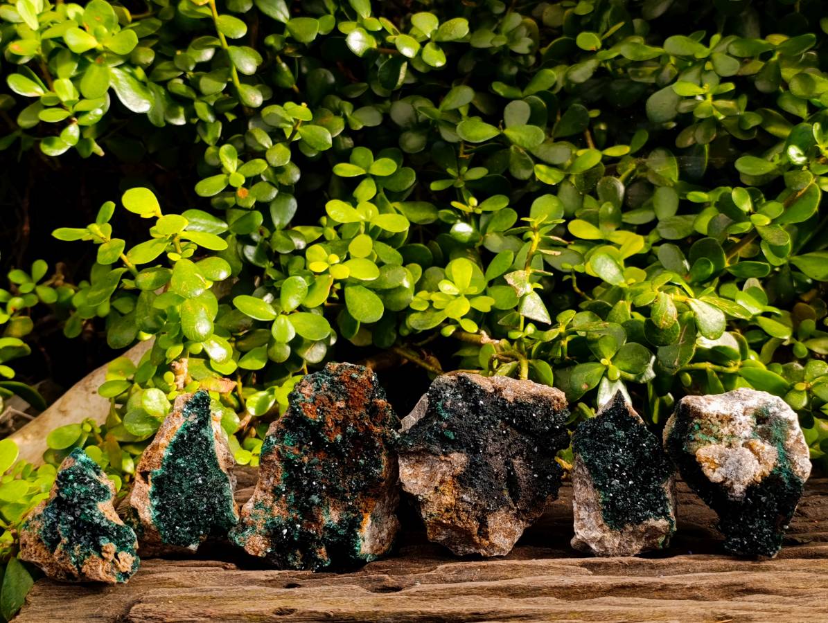 Natural Ball Malachite On Red Dolomite Matrix Specimens x 6 From Likasi, Congo - Toprock Gemstones and Minerals 