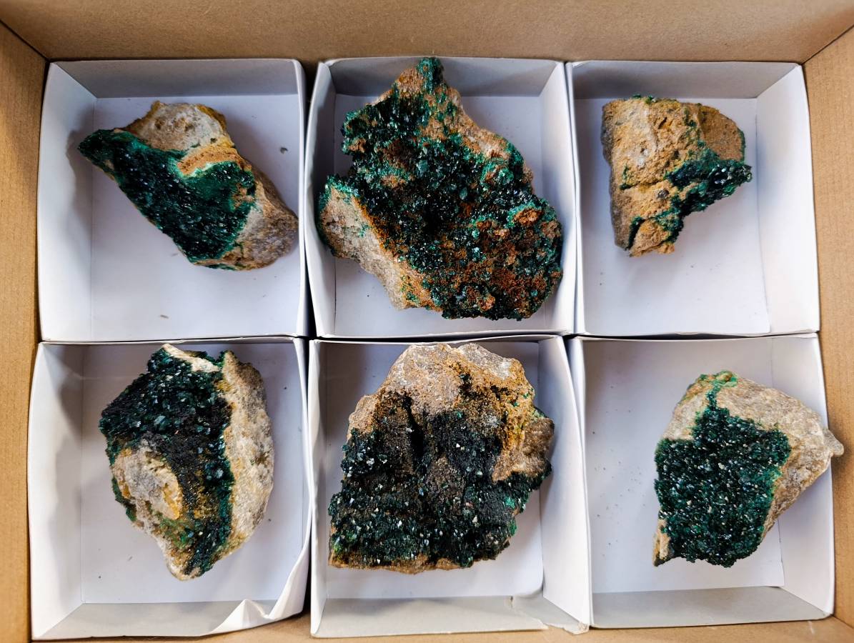 Natural Ball Malachite On Red Dolomite Matrix Specimens x 6 From Likasi, Congo - Toprock Gemstones and Minerals 