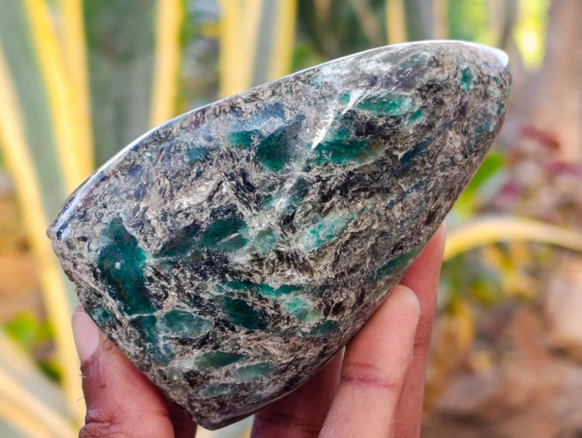 Polished Emerald Mica 'Mutokolite' Standing Free Forms x 3 From Mutoko, Zimbabwe - Toprock Gemstones and Minerals 