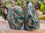 Polished Emerald Mica 'Mutokolite' Standing Free Forms x 3 From Mutoko, Zimbabwe - Toprock Gemstones and Minerals 