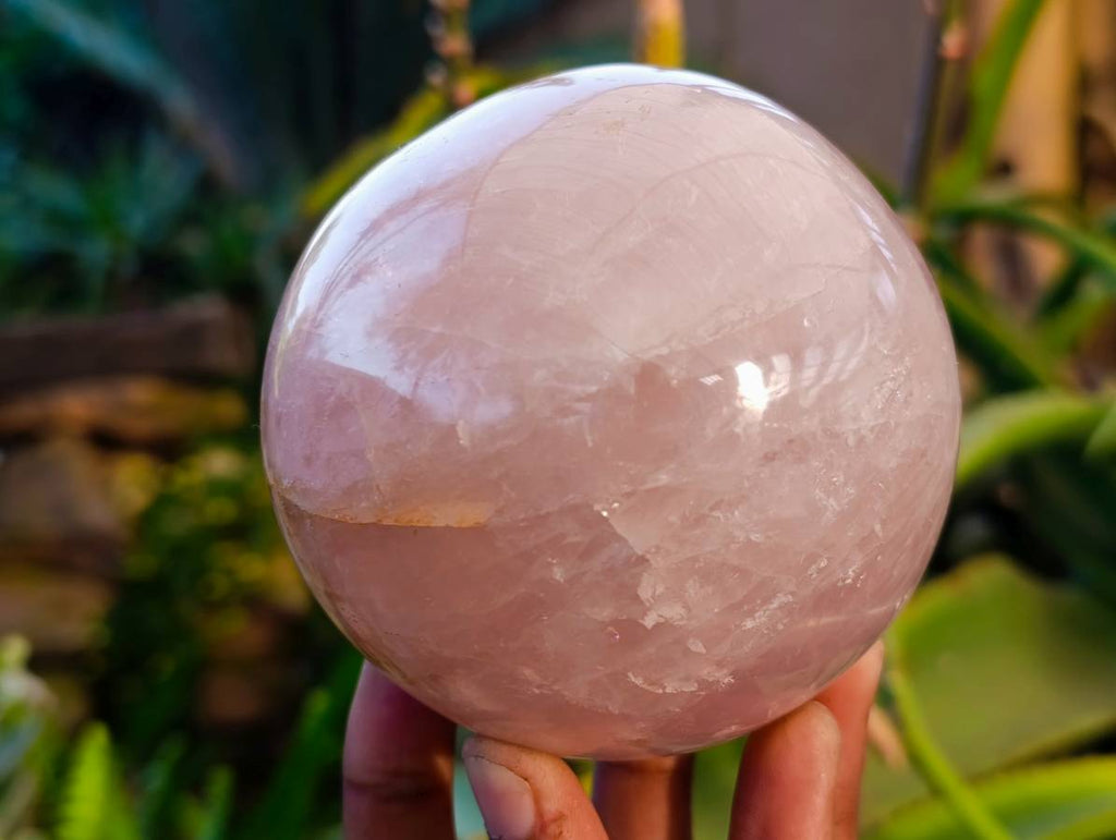 Polished Rose Quartz Sphere x 1 Madagascar - Toprock Gemstones and Minerals 