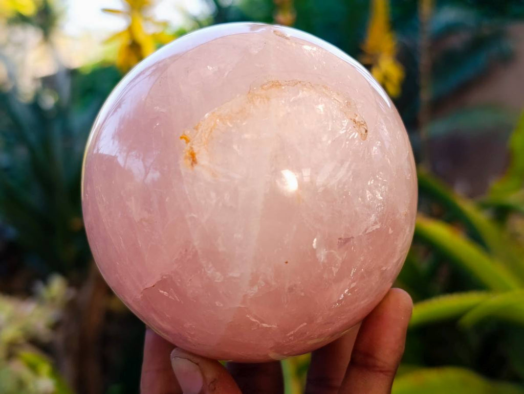 Polished Rose Quartz Sphere x 1 Madagascar - Toprock Gemstones and Minerals 