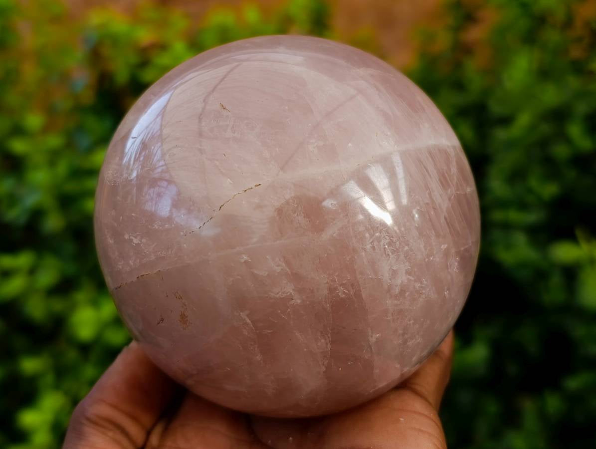 Polished Rose Quartz Sphere x 1 Madagascar - Toprock Gemstones and Minerals 