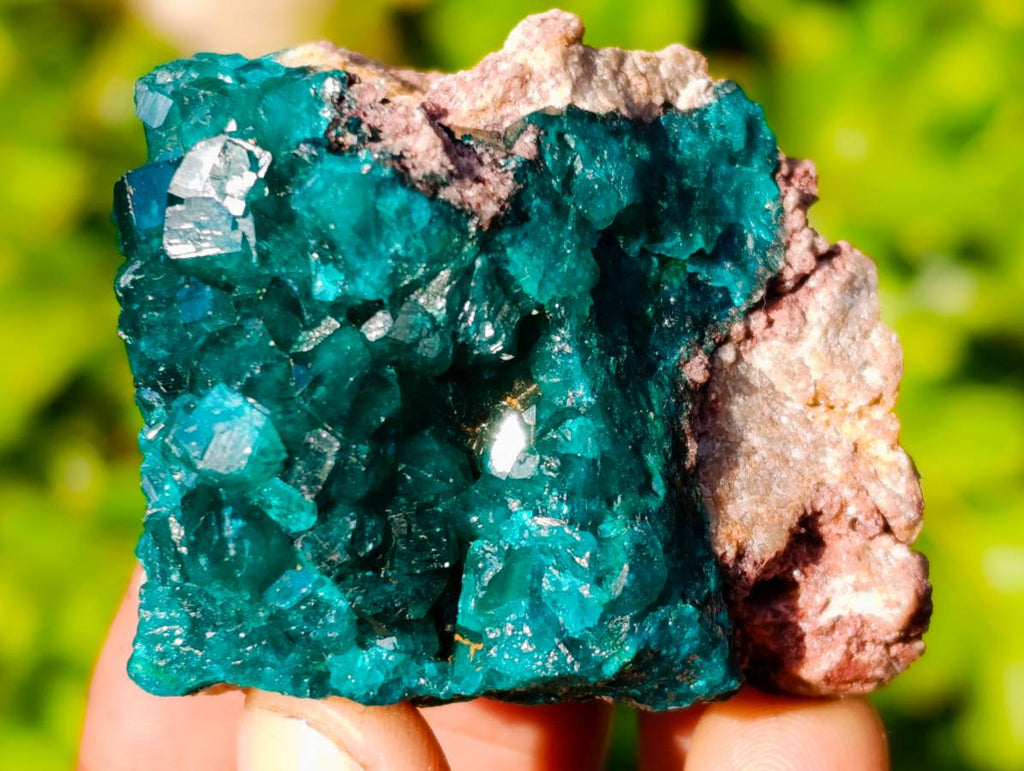Natural Dioptase On Dolomite with Malachite Specimens x 12 From Likasi, Congo - Toprock Gemstones and Minerals 