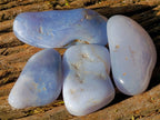Polished Blue Lace Agate Tumbled Stones x 24 From Malawi - Toprock Gemstones and Minerals 