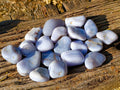 Polished Blue Lace Agate Tumbled Stones x 24 From Malawi - Toprock Gemstones and Minerals 