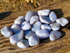 Polished Blue Lace Agate Tumbled Stones x 24 From Malawi - Toprock Gemstones and Minerals 