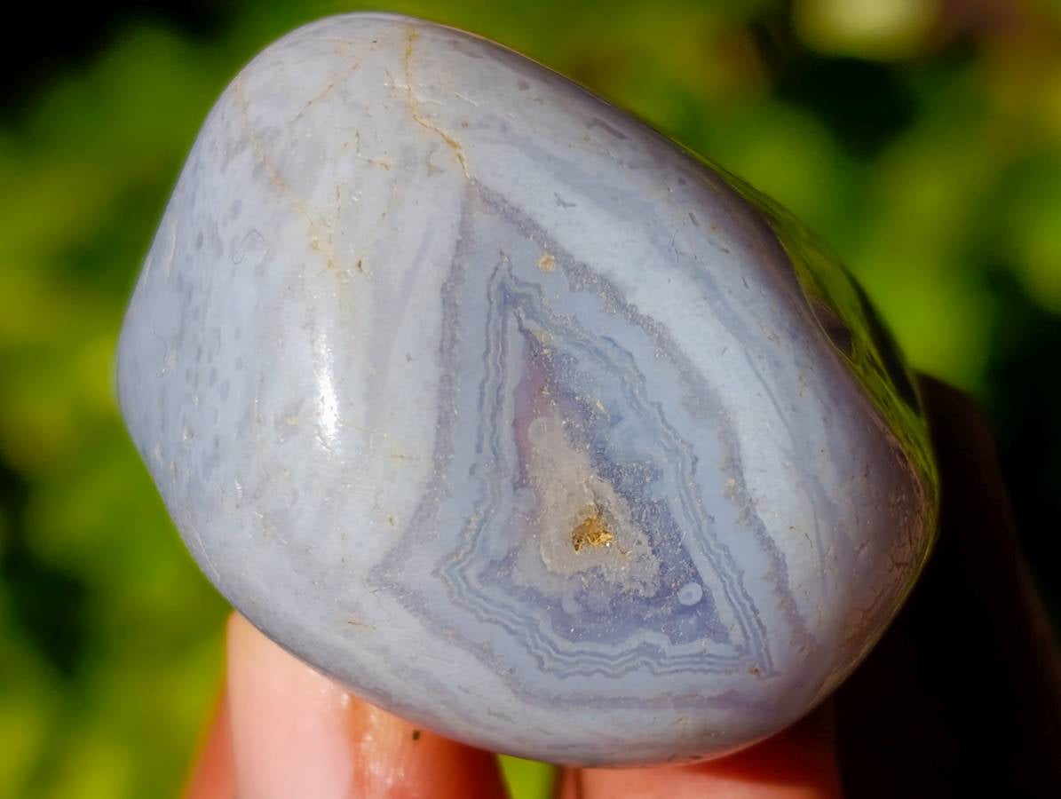 Polished Blue Lace Agate Tumbled Stones x 24 From Malawi - Toprock Gemstones and Minerals 