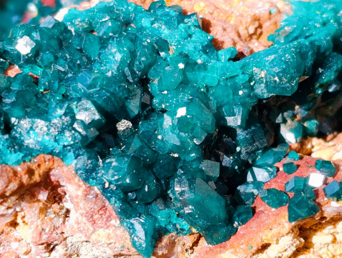 Natural Dioptase On Dolomite Specimen x 1 From Likasi, Congo - Toprock Gemstones and Minerals 
