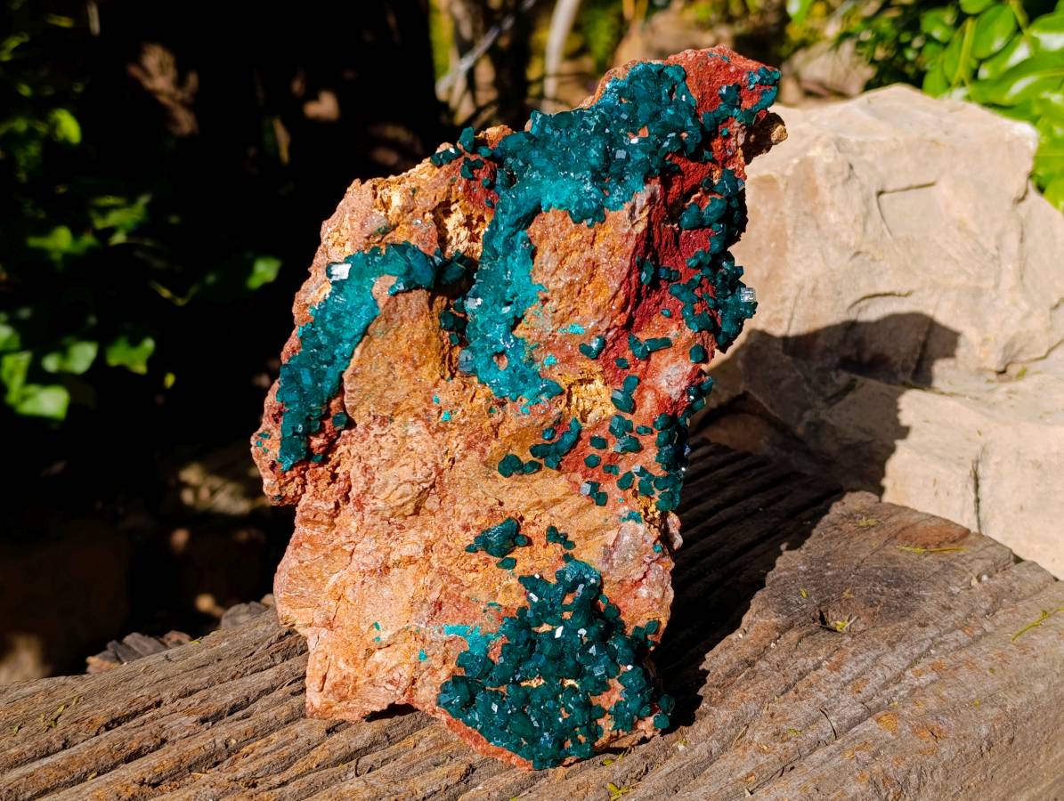 Natural Dioptase On Dolomite Specimen x 1 From Likasi, Congo - Toprock Gemstones and Minerals 