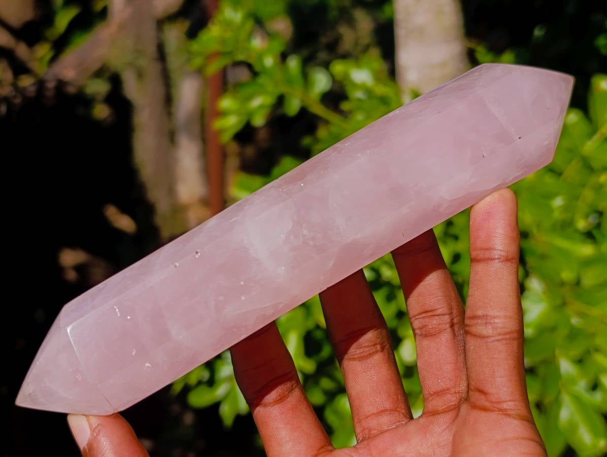 Polished Rose Quartz Double Terminated Points x 4 From Madagascar - Toprock Gemstones and Minerals 