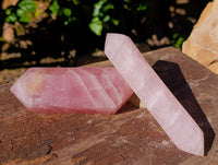 Polished Rose Quartz Double Terminated Points x 4 From Madagascar - Toprock Gemstones and Minerals 