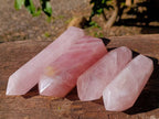 Polished Rose Quartz Double Terminated Points x 4 From Madagascar - Toprock Gemstones and Minerals 