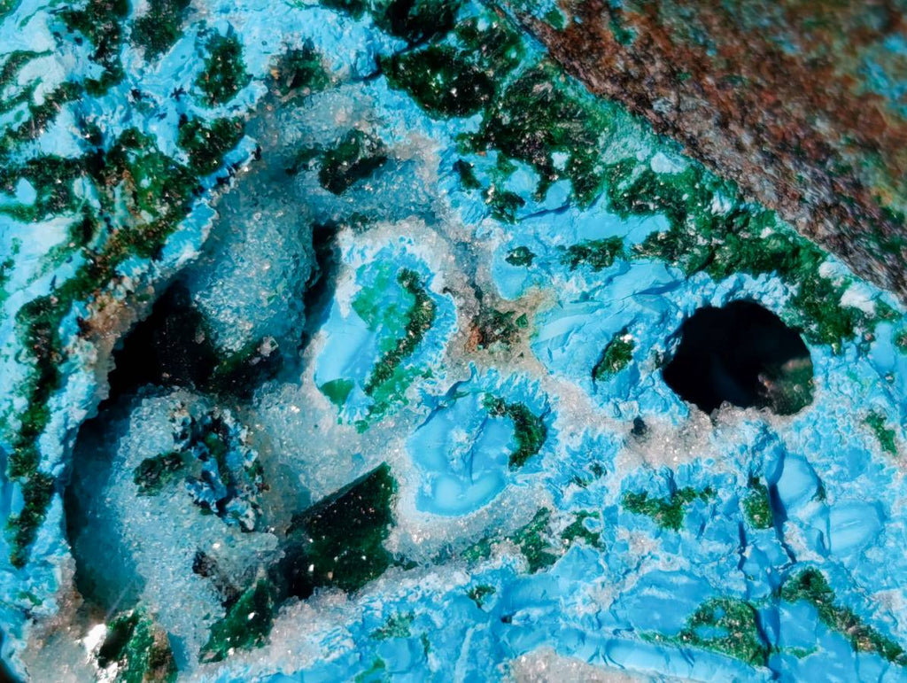 Natural Drusy Coated Chrysocolla with Malachite Specimens x 2 From Lupoto Mine, Congo - Toprock Gemstones and Minerals 